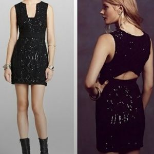 Free People Snake Charmer Black Sequin Dress